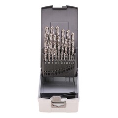 Набор сверл по металлу 1-13мм 25шт DIN338 HSS-G 135° (пл. кейс) H-Tools 214215HTRO