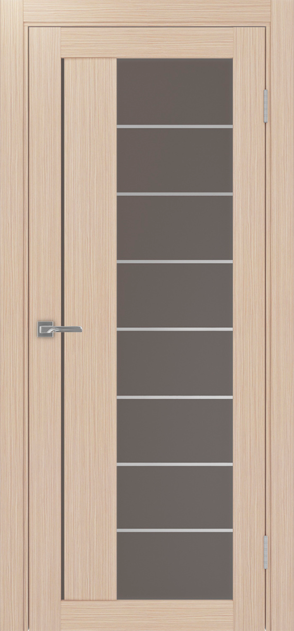 Дверь межкомнатная Оптима Порте Турин 524.22 АСС молдинг SC, цвет беленый дуб, экошпон, стекло бронза