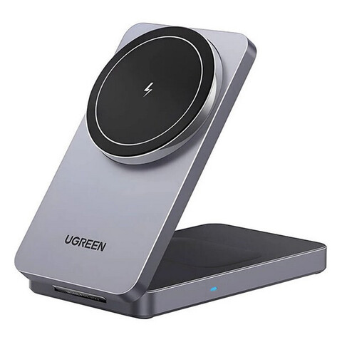 Беспроводная зарядка UGREEN W528 (45056) 2-в-1 Wireless Charger 7.5W + AirPods, серый