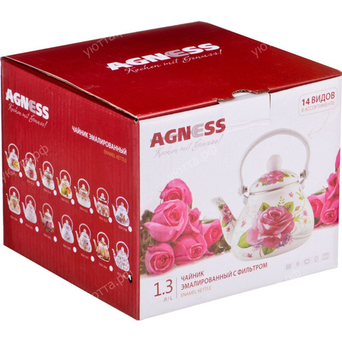 Чайник  Agness эмалированный с фильтром 1,3 л
