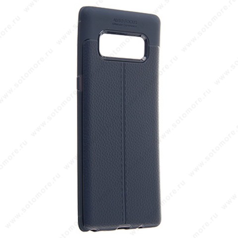 Накладка Carbon 360 силиконовая с кожаными вставками для Samsung Galaxy Note 8 синий