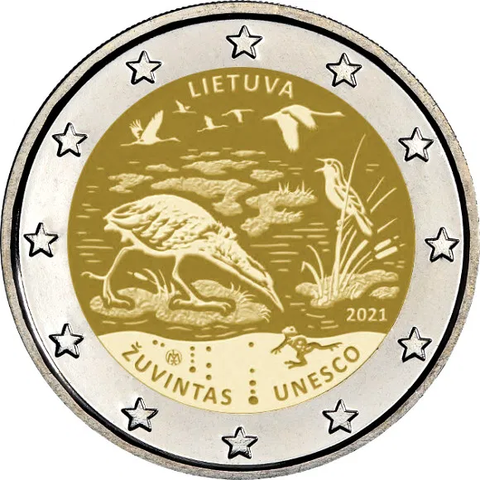2 евро 2021 Литва - Биосферный резерват Жувинтас