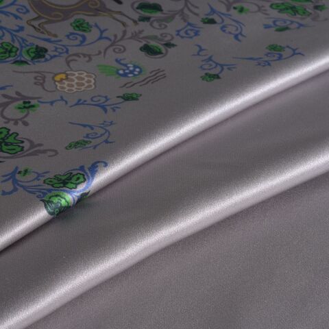 Наволочка 50x70 Mollen Цветок папоротника светло-серая шелковая