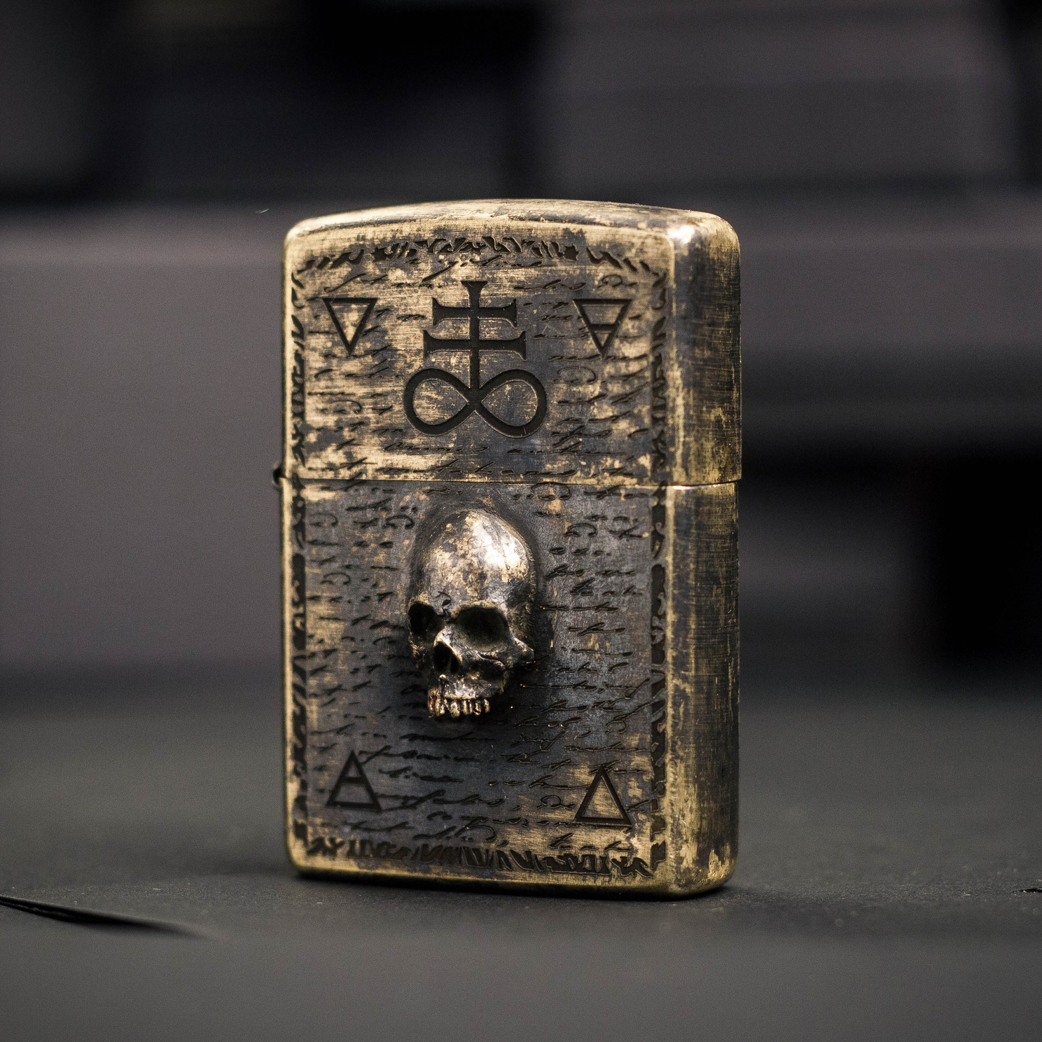 Zippo Lighter with skull and engraving