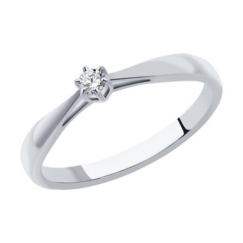 1011346 - Помолвочное кольцо из белого золота с бриллиантом