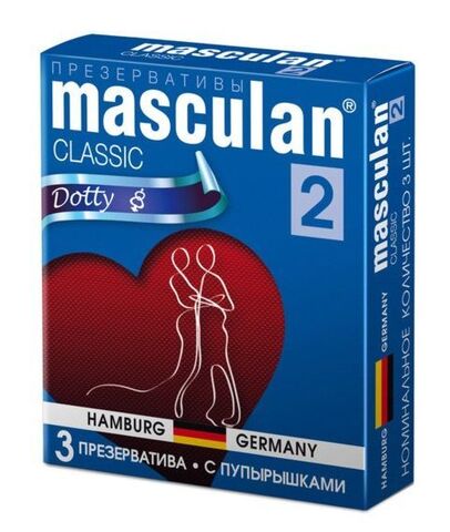 Презервативы Masculan Classic 2 Dotty с пупырышками - 3 шт. - Masculan Masculan Classic 2 Dotty №3