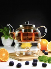 Стеклянный заварочный чайник с подогревом от свечи "Оазис", 500 мл