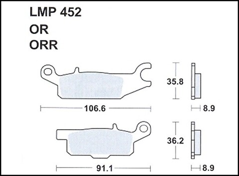 Колодки дискового тормоза AP Racing LMP452 OR  (FDB2233 / FA445)