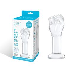 Стеклянный плаг в форме сжатой в кулак руки 5’’ Glass Fist Butt Plug - 13 см. - 