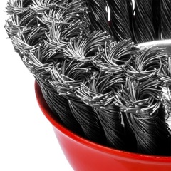 MIRAX 100 мм, жгутированная стальная проволока 0.5 мм, чашечная щетка-крацовка для УШМ (35104-100)