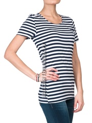 Женская футболка-тельняшка - Магазин тельняшек.ру 8-800-700-93-18Футболка-тельняшка женская (темно-синяя полоса) в Магазине тельняшек