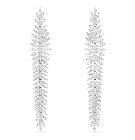 AE10752 Серьги длинные из серебра с цирконами в стиле APM MONACO