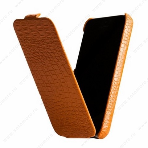 Чехол-флип Borofone для iPhone 5C - Borofone Crocodile Flip case Image series Orange