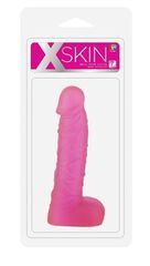 Розовый фаллоимитатор XSKIN 7 PVC DONG TRANSPARENT PINK - 18 см. - 