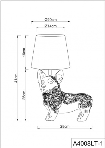 Настольная лампа Arte Lamp SCHEDAR A4008LT-1BK