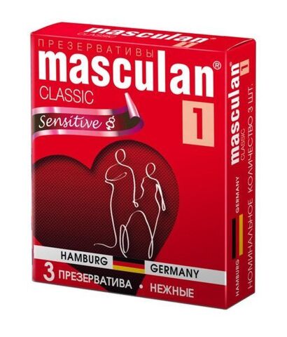 Нежные презервативы Masculan Classic 1 Sensitive - 3 шт. - Masculan Masculan Classic 1 Sensitive №3