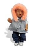 Костюм и жилетом с опушкой - На кукле. Одежда для кукол, пупсов и мягких игрушек.