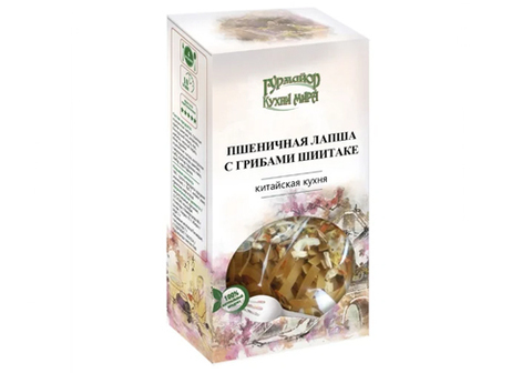 Пшеничная лапша с грибами шиитаке Гурмайор, 220г