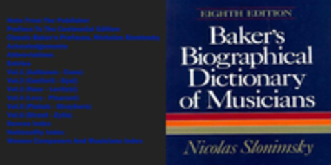 Laura Diane Kuhn (ed.) - Bakers Biographical Dictionary Of Musicians. A Centennial Edition Vols 1 - 6