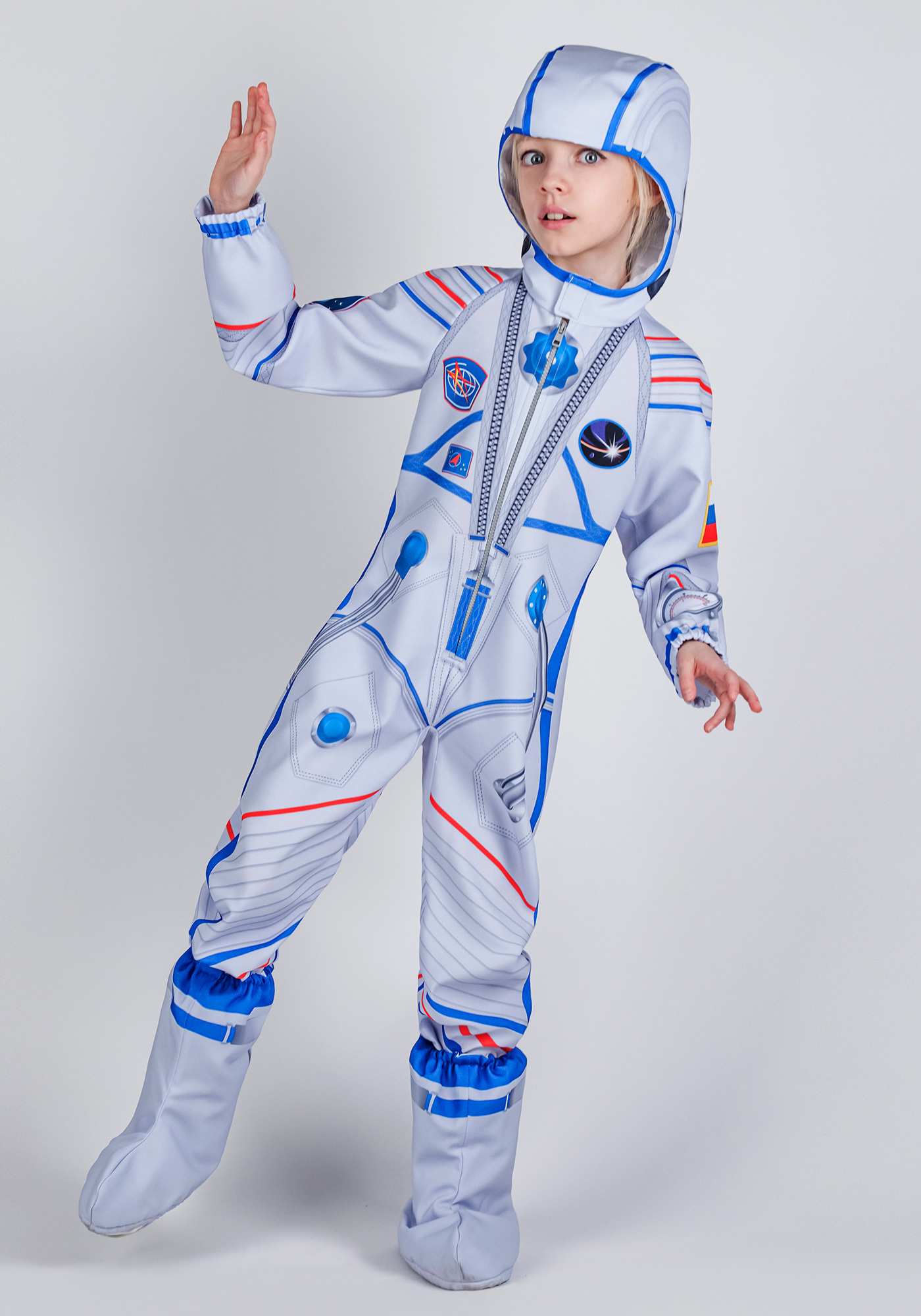 Детский серебристый костюм Космонавта Гагарина СССР для мальчика в интернет магазине