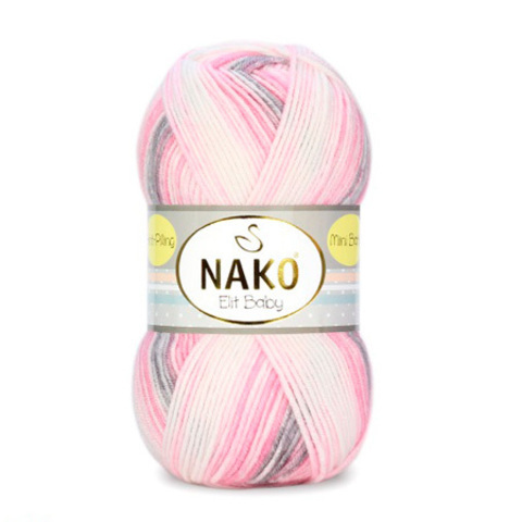 Пряжа Nako Elit Baby Mini Batik 32419 сер-розовый (уп.5 мотков)