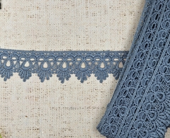 Кружево плетеное, ш. 4,5-5 см, серо-голубой