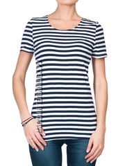 женская тельняшка - Магазин тельняшек.ру 8-800-700-93-18Футболка-тельняшка женская (темно-синяя полоса) в Магазине тельняшек