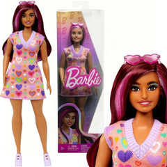 Кукла Барби серия Barbie Fashionistas Модница в платье-свитере с сердечками