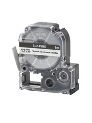 Кассета с лентой S'OK by Sakura Printing K4SBE для Epson , черный на серебрянном мате, 12мм, 8м
