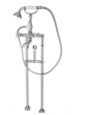 Cezares LORD-VDPS-02-M LORD-VDPS-02-M Напольный смеситель для ванны с ручным душем с кронштейном для слива-перелива, Бронза, ручка ручного душа Бронза