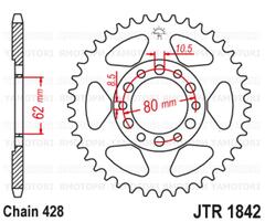 JTR1842.49 Звезда задняя ведомая YAMAHA AG200 TW125 TW200 TW225 XT350