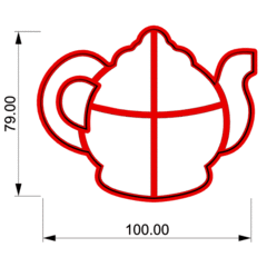 Чайник №2 форма для пряника 10см