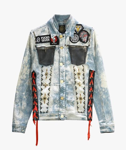 The Saints Sinphony | Куртка джинсовая мужская LIGHTNING EAGLE JACKET LITE BLUE TSJ075 перед