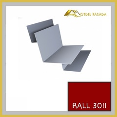 Угол внутренний (вид 2) сложный RALL 3011-Красно-коричневый 0,45мм 2м