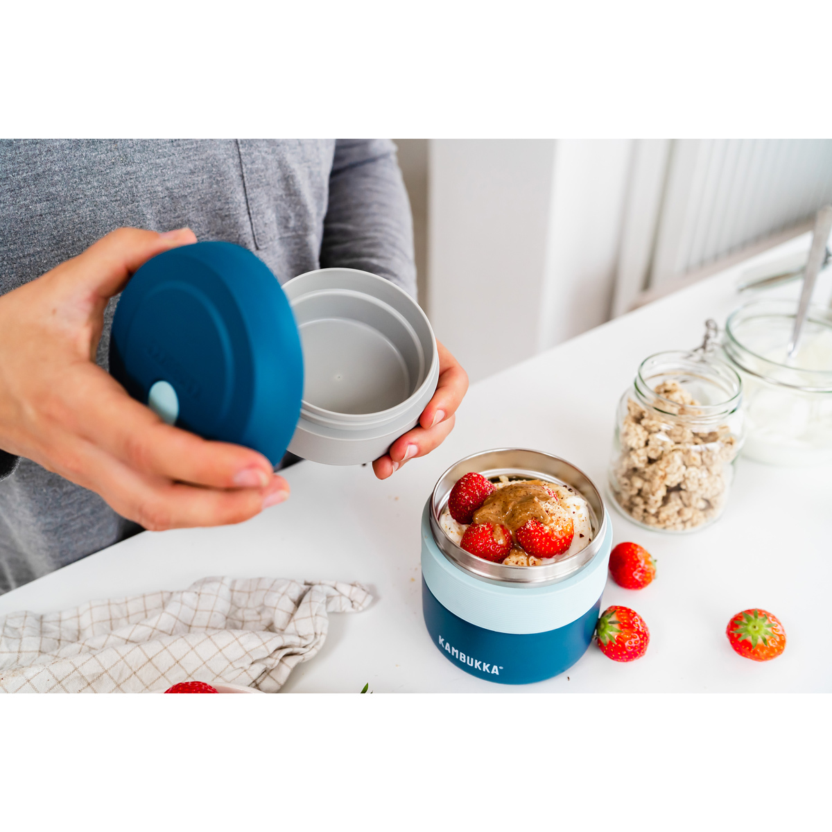 Контейнер для закусок к ланчбоксу Kambukka Bora (75 мл), Серый, арт. 11-06008 - фото 3