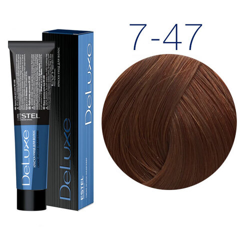 Estel Professional DeLuxe 7-47 (Русый медно-коричневый) - Краска-уход для волос