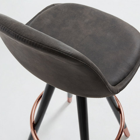Барный стул Stag темно-серого цвета с черными ножками