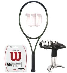 Ракетка теннисная Wilson Blade 100UL V8.0 - grey/green/black + струны + натяжка