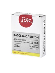 Кассета с лентой S'OK by Sakura Printing TZE632 для Brother,  красный на желтом, 12мм, 8м , наклейка