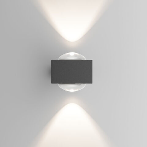 Уличный настенный светодиодный светильник Elektrostandard Lenses 35191/W серый