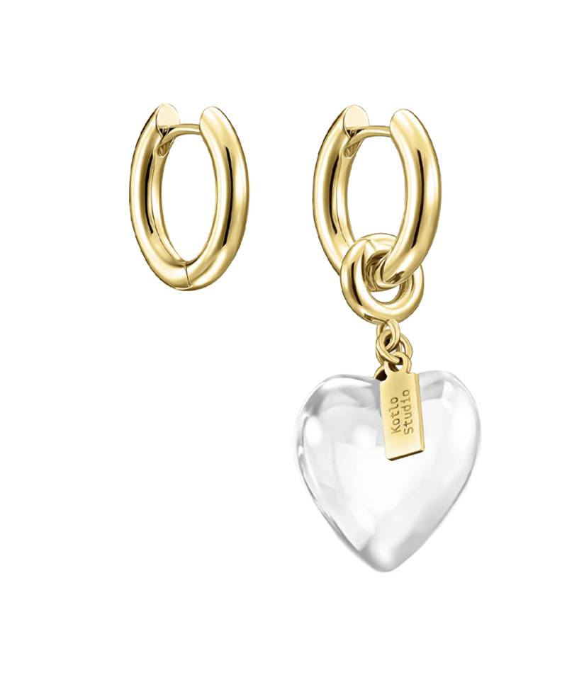Серьги Sweetheart Mini Gold-Clear