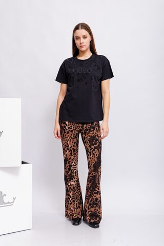 Liu Jo Футболка с лого и стразами. Эко-линейка Better