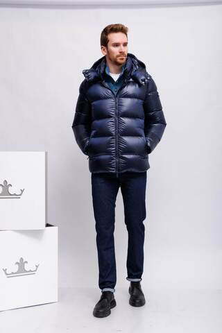 ADD Пуховик удлиненного кроя с капюшоном