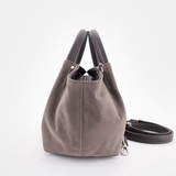 Сумка Саломея 362 эко-замша серый шоколад