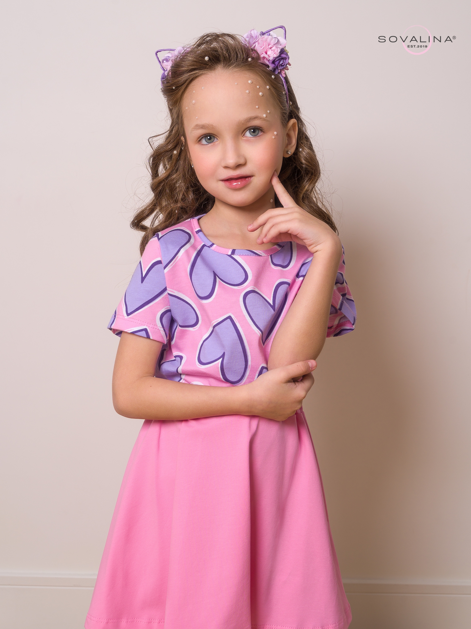 Костюм Мальвина SG сиреневые сердца-барби