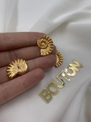 Пуговицы Скиапар. в форме ракушки матовое теплое золото