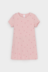 сорочка  для девочки  К 1156/розовый жемчуг,цветочная поляна