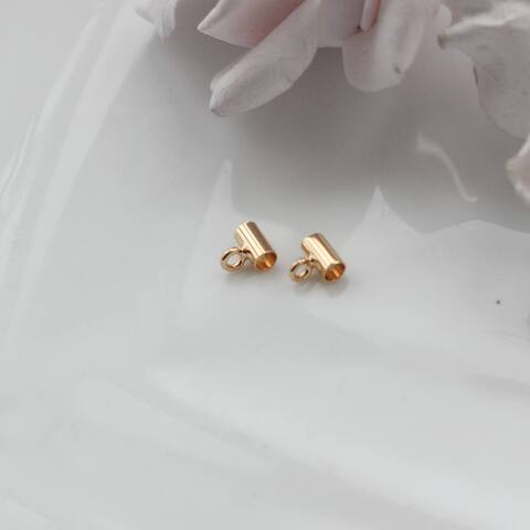 Трубочка с петелькой, спейсер, 5*3 мм, позолота, П605