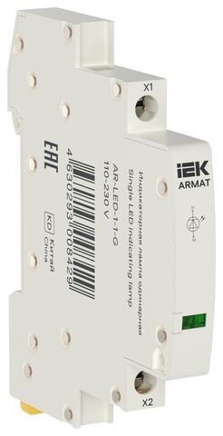 ARMAT Лампа инд. одинарная LED 110-230В AC зел. IEK