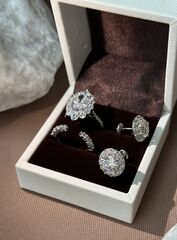 Кольцо GRAFF (двойное) из серебра с камнем маркиз бриллиантовой огранке